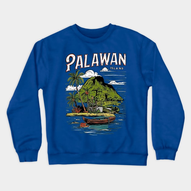 Palawan Island Philippines Crewneck Sweatshirt by likbatonboot